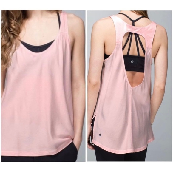Lululemon Peace Of Mind Tank Top Pretty Pink Open Back Size 8 - Picture 3 of 14